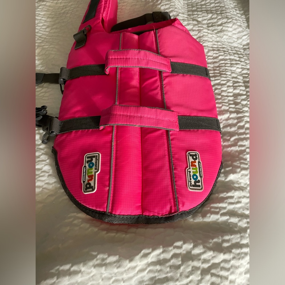 DOG swimming life JACKET -medium! Ore owned. Fits a 12-25 pound dog hot pink! - Picture 2 of 16